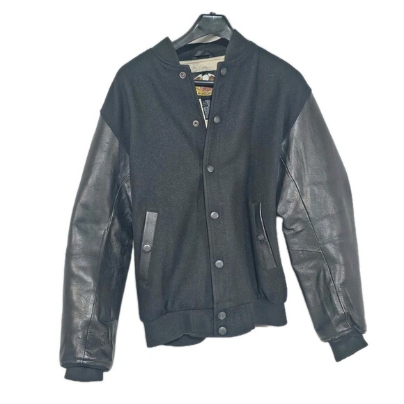Harley Davidson Jacket Mens Leather/Wool Blend Varsity Jacket Sz S (runs big) - Picture 2 of 7